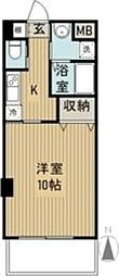 Rockwell石名坂 1Kの間取図画像