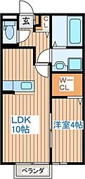 シャルマンコート杜A 1LDKの間取図画像