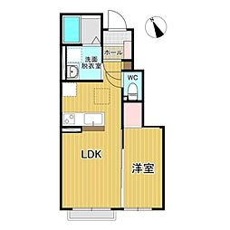 仙台市太白区八木山南1丁目アパート 1LDKの間取図画像