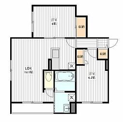 パークサイド鹿野 2LDKの間取図画像