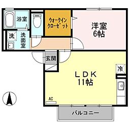 ロイヤルビレッジY・S6 1LDKの間取図画像