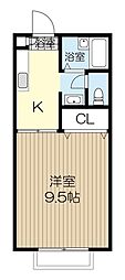 グレースコート 1Kの間取図画像