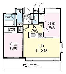 syoジャンヌ・マリー泉 2LDKの間取図画像