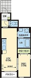 Casa de La Paz(カーサ デ ラパス) 1LDKの間取図画像