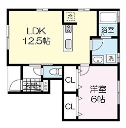 D-room多賀城中央 1LDKの間取図画像