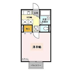 パストラル八乙女中央 1Kの間取図画像