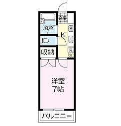 サンハイツ 1Kの間取図画像