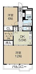 向陽台サニーハイツ 2SDKの間取図画像