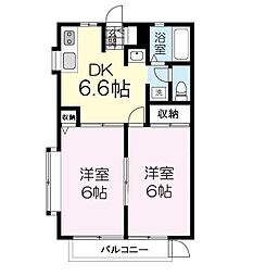 ハイデンス松森 2DKの間取図画像