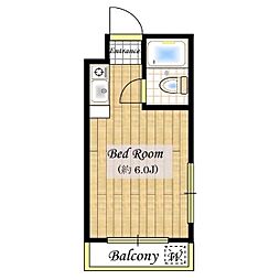 東和プラザA・B館 ワンルームの間取図画像