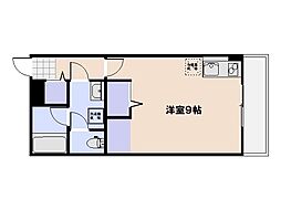 プレジャーコーポ五日市駅前 2階1Kの間取り