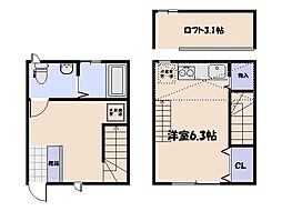CASACOZY 1LDKの間取図画像