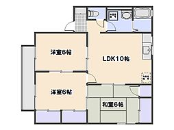 プチホワイト辻　D棟 1階3LDKの間取り