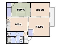 アセント美鈴園A 3DKの間取図画像