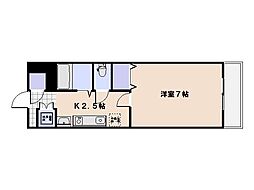 リベルタ可愛 5階1Kの間取り