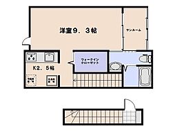 美都エルシティ 2階ワンルームの間取り