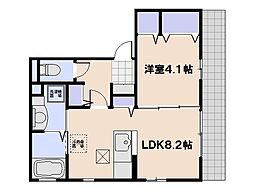 Avenue城山 1階1LDKの間取り