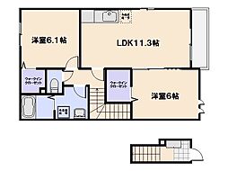 プリザーブ 2階2LDKの間取り