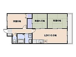 コーポサンシャイン 3LDKの間取図画像