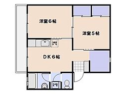 森田ビル 2DKの間取図画像