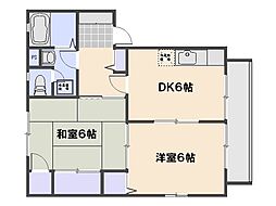ジェミニβ 2DKの間取図画像