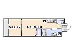 パーソナル平良 1LDKの間取図画像