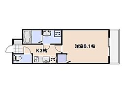 プランソレイユ1 1Kの間取図画像