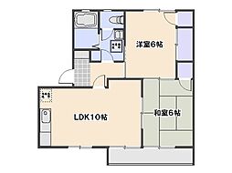 ディアス井口 2LDKの間取図画像