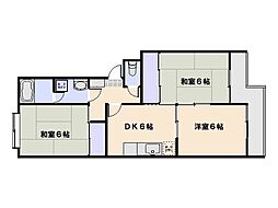 コーポ仁井田ビル 3DKの間取図画像