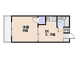 コーポ広沢 1DKの間取図画像