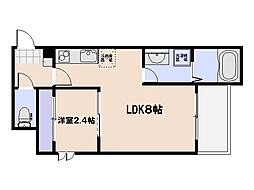 ペンションジュライ桜尾 1LDKの間取図画像