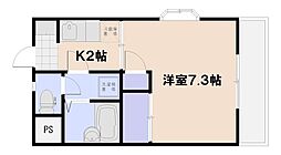 サンライズ五日市 406 4階1Kの間取り