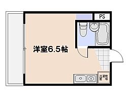 コーポ円満地 ワンルームの間取図画像