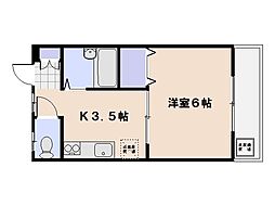 メゾン中央 1Kの間取図画像