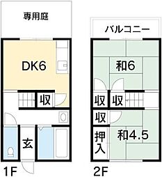 コーポトクナン1 2DKの間取図画像