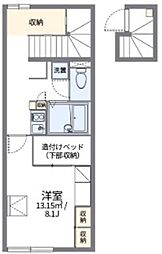 レオパレスフィールド金磯 1Kの間取図画像
