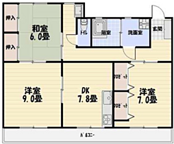 葵ハイツ冨永 3DKの間取図画像