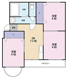 メゾン竹内 3DKの間取図画像