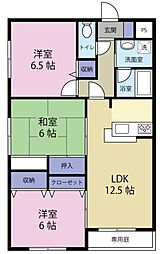 エクシード山城 3LDKの間取図画像