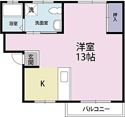 第二辻マンション ワンルームの間取図画像