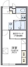 レオパレスエクセルこくふ 1Kの間取図画像