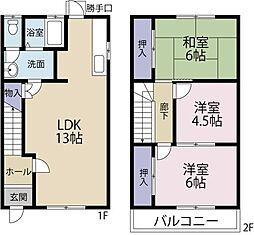メゾネット井川 3LDKの間取図画像