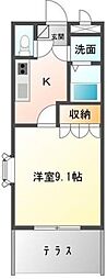 ポラリスシャイン 1Kの間取図画像