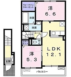 フランメゾン松茂 2LDKの間取図画像