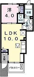 アクアアルテA 1LDKの間取図画像