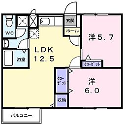 マツモトGマンションB 2LDKの間取図画像