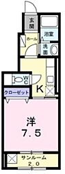 プリマヴェーラ'13 1Kの間取図画像