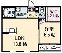 シャーメゾンさくらB 1LDKの間取図画像