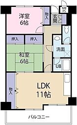 レジデンス福島 2LDKの間取図画像