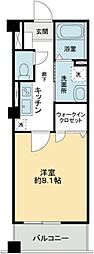 ボヌールピエス 1Kの間取図画像